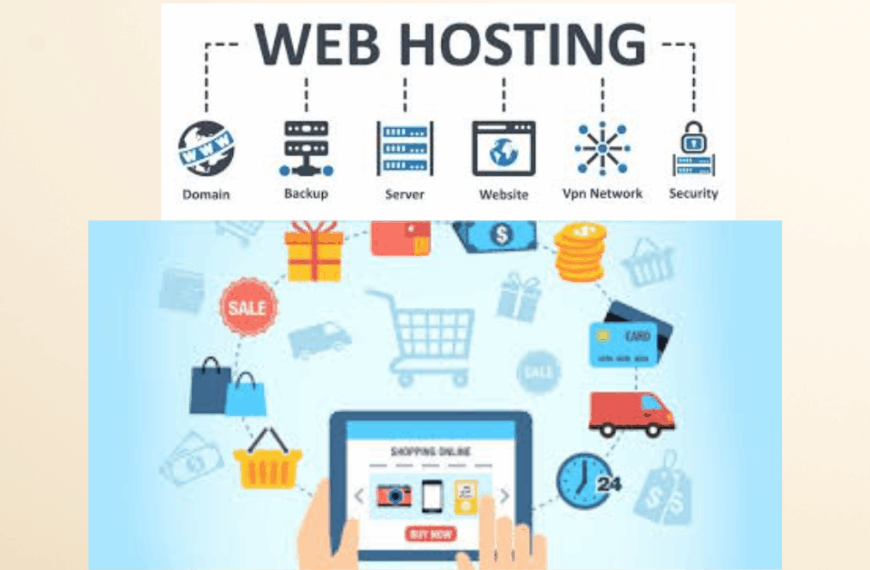 ecommerce website and web hosting logo